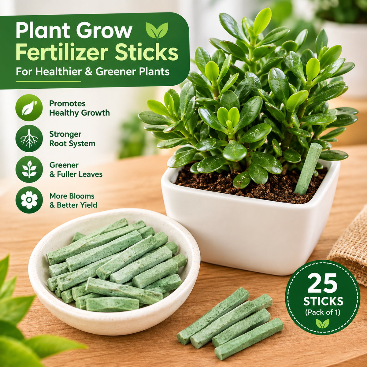 Plant Grow Fertilizer Sticks For Plants - 25 Stick Pack of 1