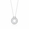Circle Heart Diamond 925 Sterling Silver Pendant Chain for Women