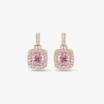 Pink Stone Square Design Earrings