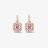 Pink Stone Square Design Earrings