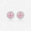 Pink Round Halo Earrings