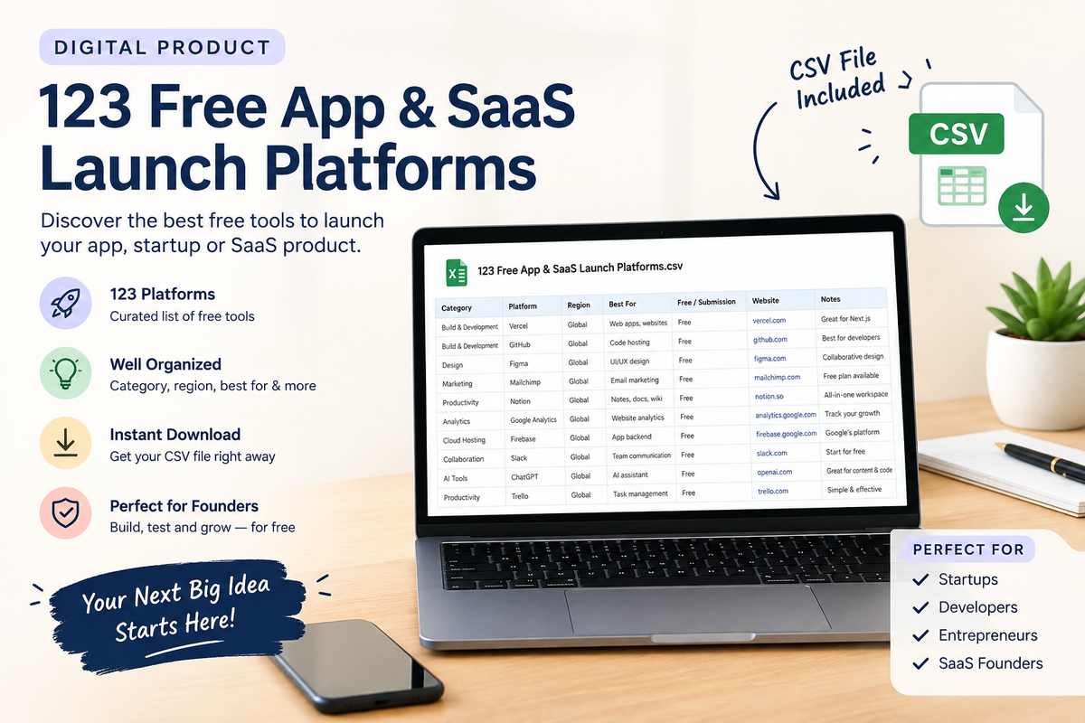 123 Free Mobile App & SaaS Launch Platforms | Developer Marketing & Submission List