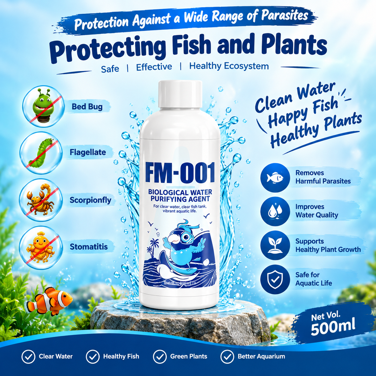 Fish Tank Water Purifier Algae Remover 100ml Pack of 1