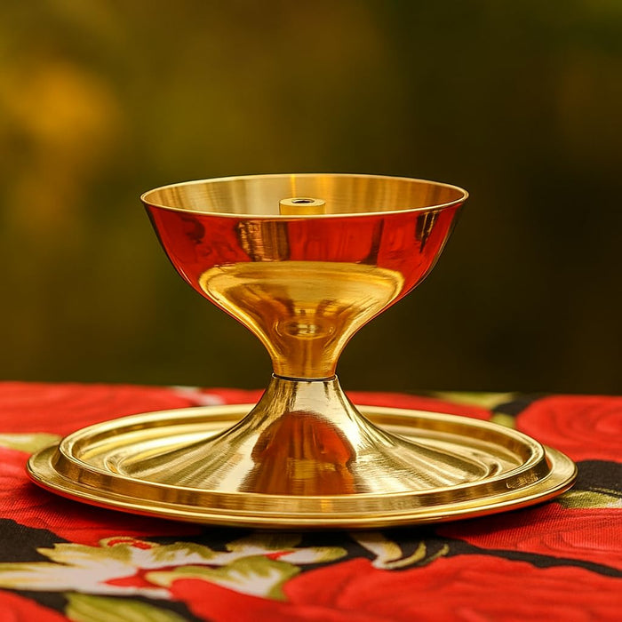 Decor Akhanddeep Brass Golden Diya