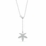 Star Flower Diamond 925 Sterling Silver Pendant Chain for Women