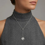 Star Flower Diamond 925 Sterling Silver Pendant Chain for Women