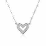 Heart Pearl Diamond 925 Sterling Silver Pendant Chain for Women