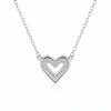 Heart Pearl Diamond 925 Sterling Silver Pendant Chain for Women