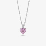 Heart Shape Radiance Diamond 925 Sterling Silver Pendant Chain for Women