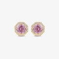 Blush Pink Round 925 Sterling Silver Stud Earrings for Women