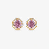 Blush Pink Round 925 Sterling Silver Stud Earrings for Women