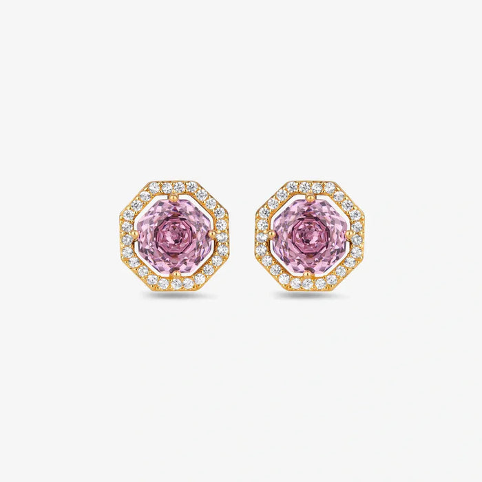 Blush Pink Round 925 Sterling Silver Stud Earrings for Women