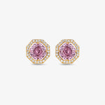 Blush Pink Round 925 Sterling Silver Stud Earrings for Women